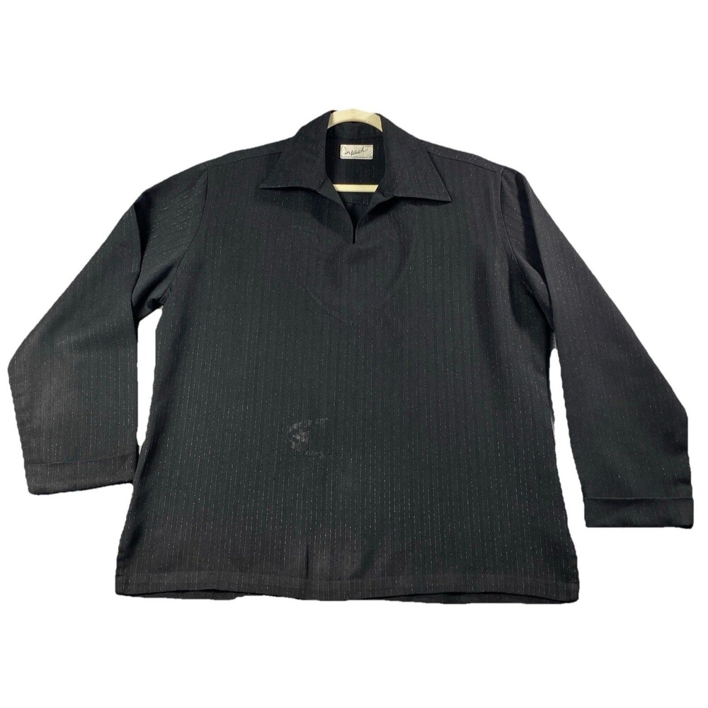 INTOUCH women Mettalic Strip Black Blouse L/xL ( See Pic)